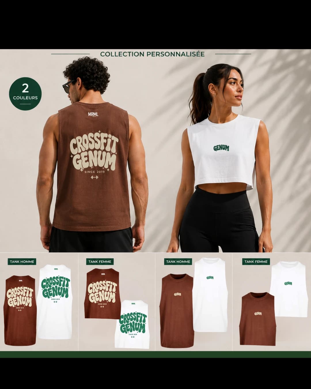 Collection de tanks personnalisés pour CrossFit Genum