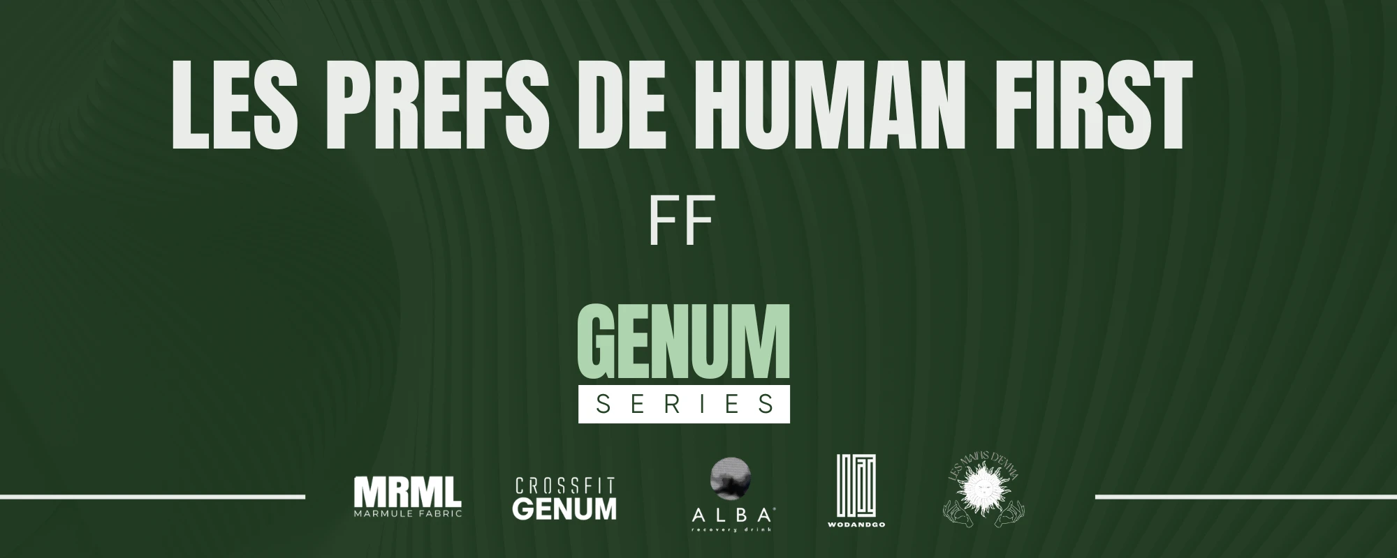 Pancarte athlète des Genum Series avec les partenaires de l'événement