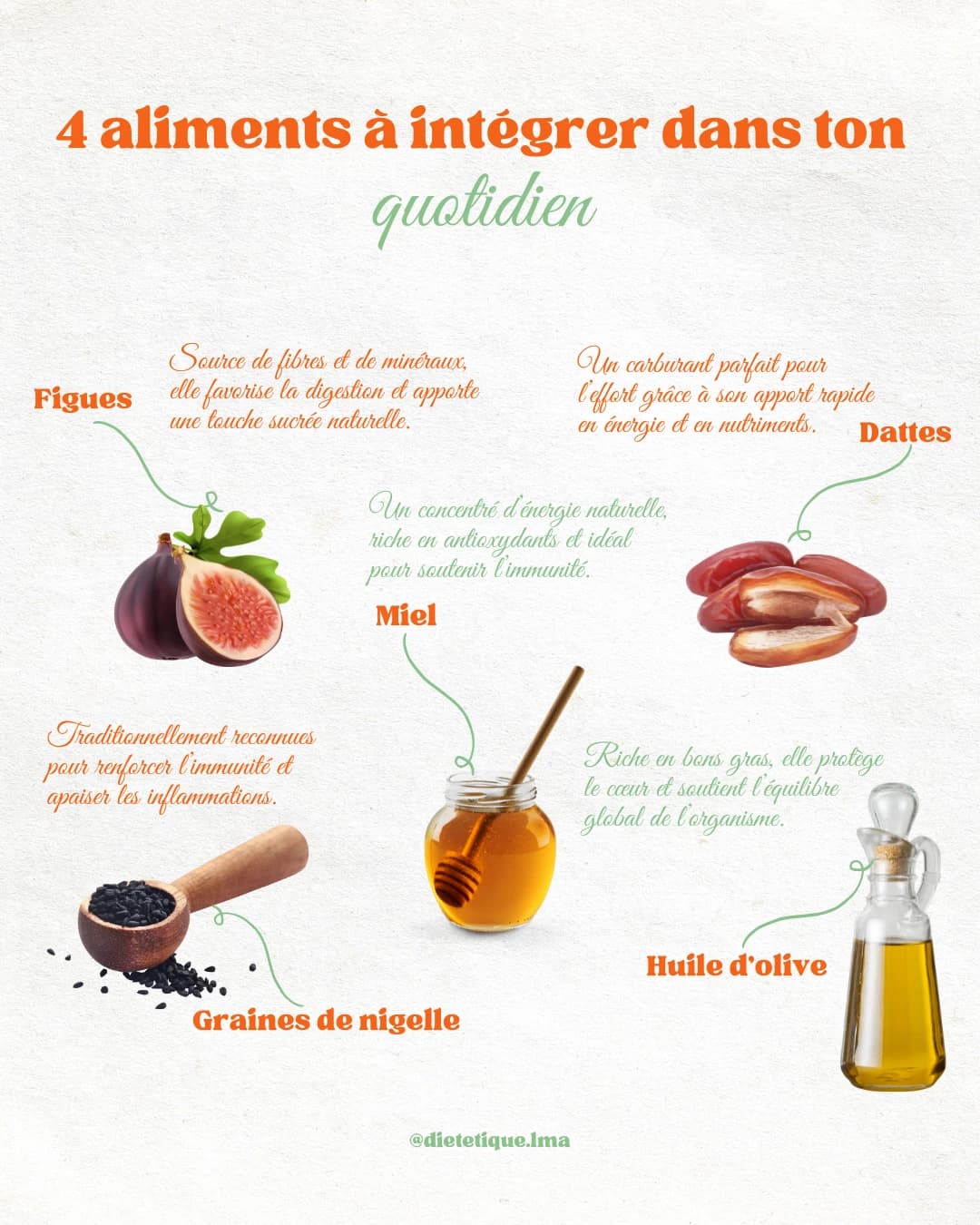 Publication Instagram et Facebook LMA sur 4 aliments à intégrer au quotidien